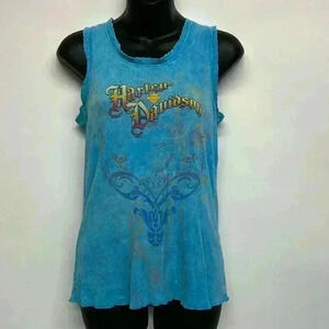 Women’s blue Harley, Davidson, tank top, Crystal River, Florida size small